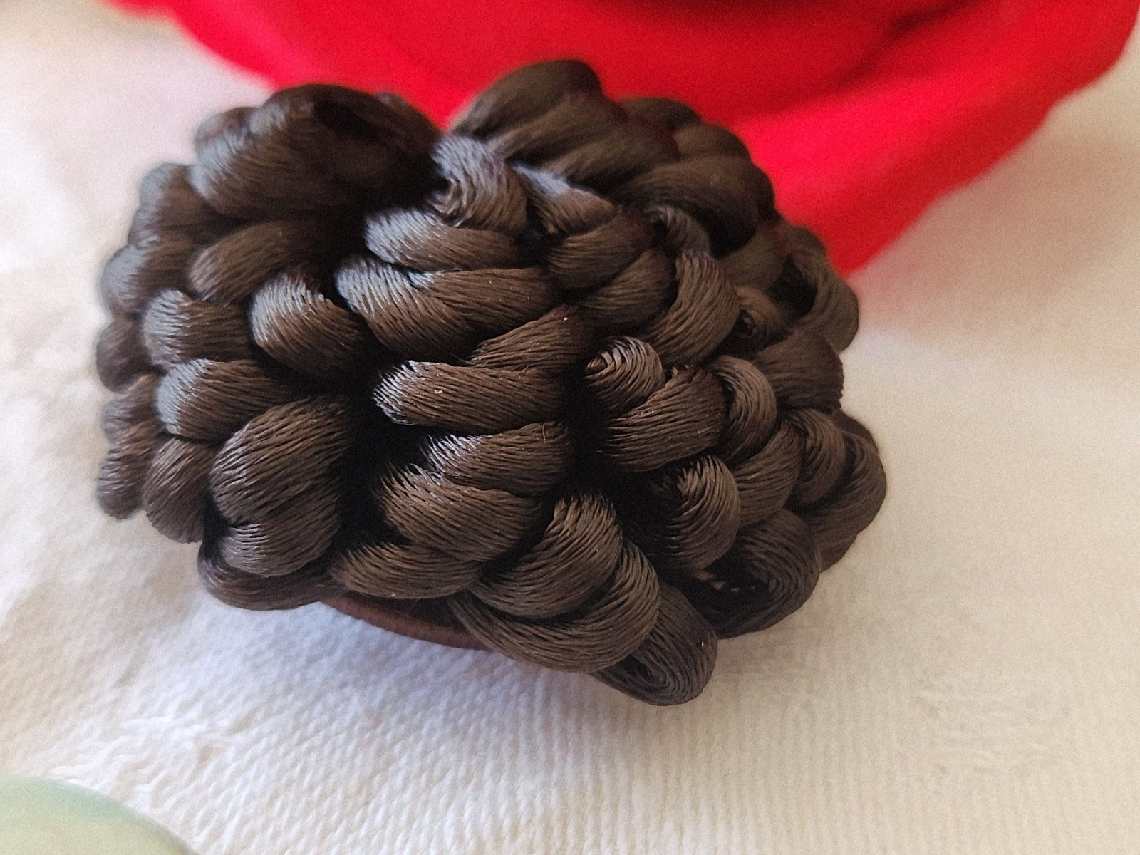 Haute couture gros bouton ancien  passementerie marron 4 cm XXL ref 3894