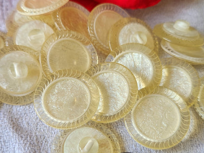 Lot 6 boutons vintage coeur blanc satiné nacré pied 2,2 cm ref 801