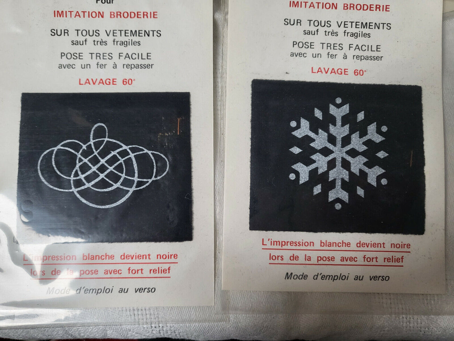 Lot 4 patchs broderie année 80 customisation couture thermocollant N°1 T17