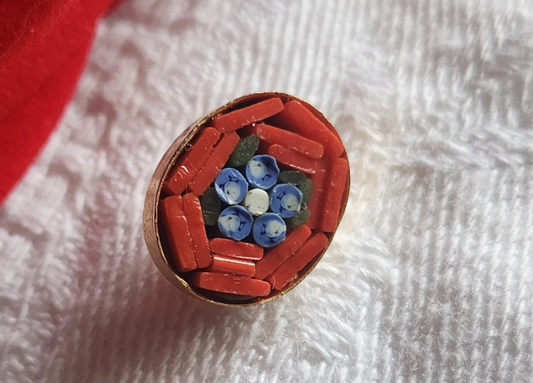 Collection bouton ancien micro mosaique  millefiori mini 1 sur 1,2  cm D18A