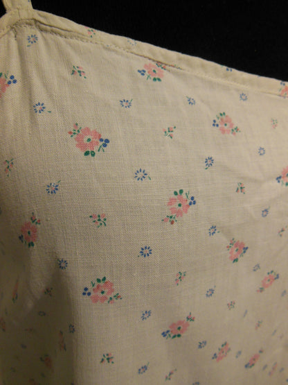 Chemise de nuit ancienne coton imprimé courte étroite B7