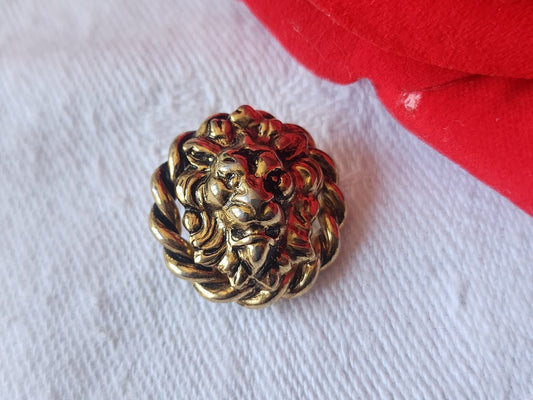 Bouton vintage tete de lion en métal pied versace ??? 1,8 cm D2E