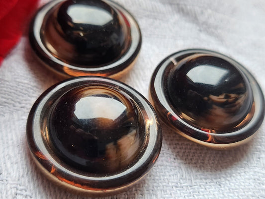 trio boutons vintage haut marron jolis à pied 2,2 cm ref 5995