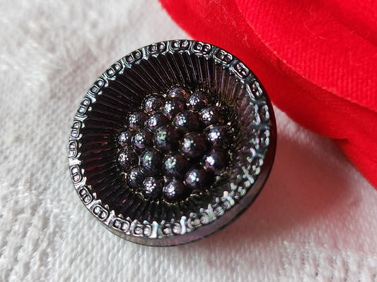 Bouton en verre vintage violet mordoré 25,2 cm D10F