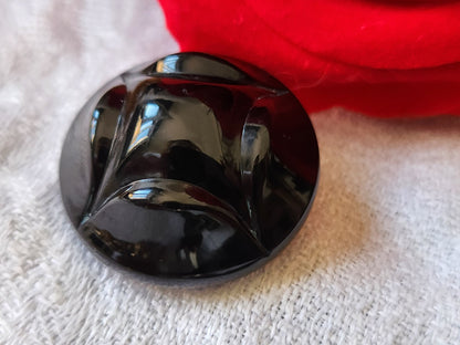 Ancien bouton en celluloid noir 2,6 cm volume G19I