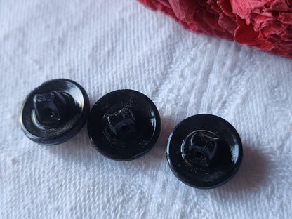 Trio jolis boutons anciens en verre panaché 1,3 cm D8D
