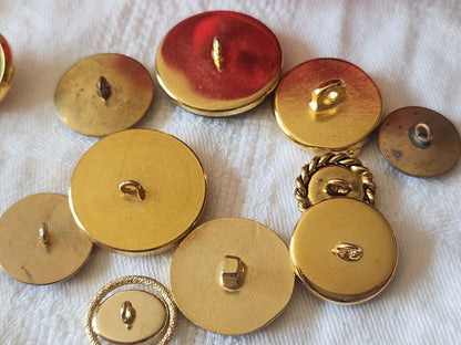 Lot 10 boutons vintage en métal marron panaché 1,5 à 2,6 cm ref 6047