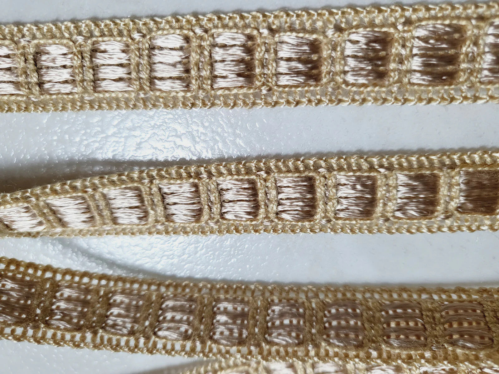 Galon vintage écru ancien lumineux beige 3 mètre sur 1,4 cm A2