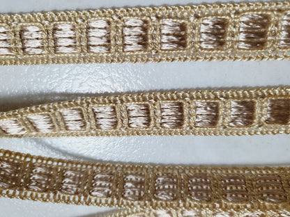 Galon vintage écru ancien lumineux beige 3 mètre sur 1,4 cm A2