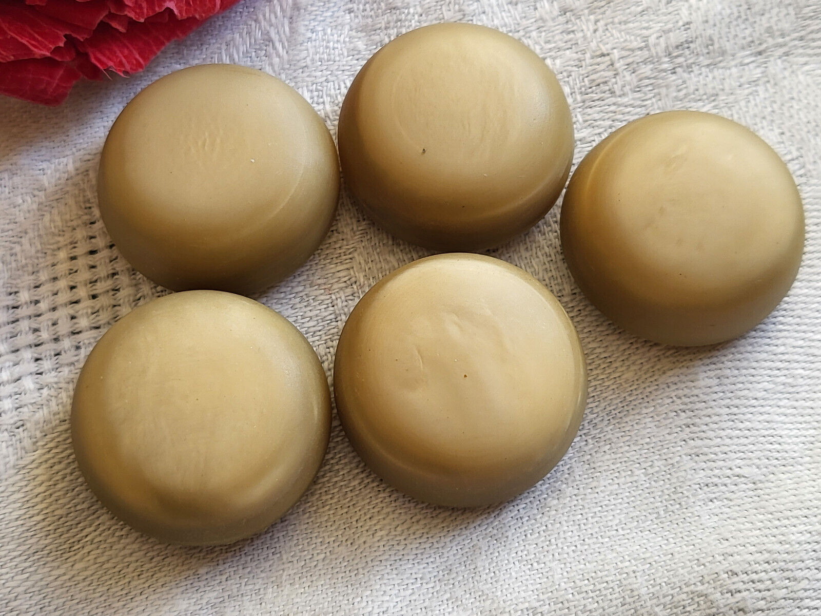 Lot 5 épais  boutons vintage marron crème haut pied volume 2,2 cm ref  5008