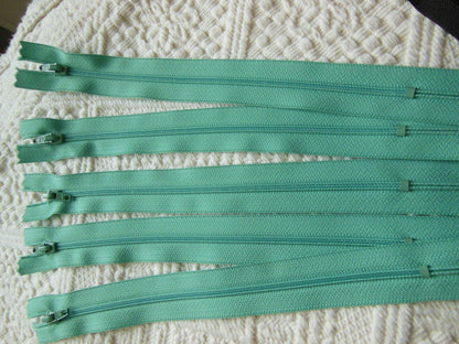 Lot 4 fermeture éclair 20 cm bleu non séparable A59 turquoise création pochette