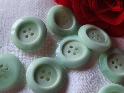 Lot 8  boutons vintage bleu/vert d'eau 2,2 cm  trou ref 1855
