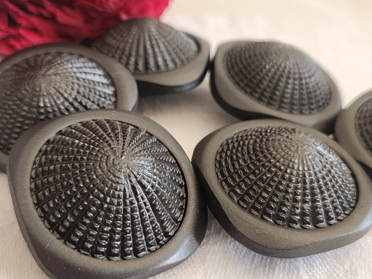 Lot 5 imposants boutons vintage gris pied haut 2,8 cm ref 147
