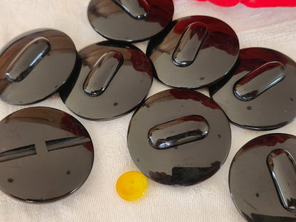 lot 6 énormes boutons vintage noir pied xxl 3,8 cm ref 5963