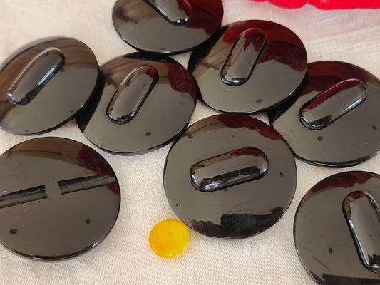lot 6 énormes boutons vintage noir pied xxl 3,8 cm ref 5963