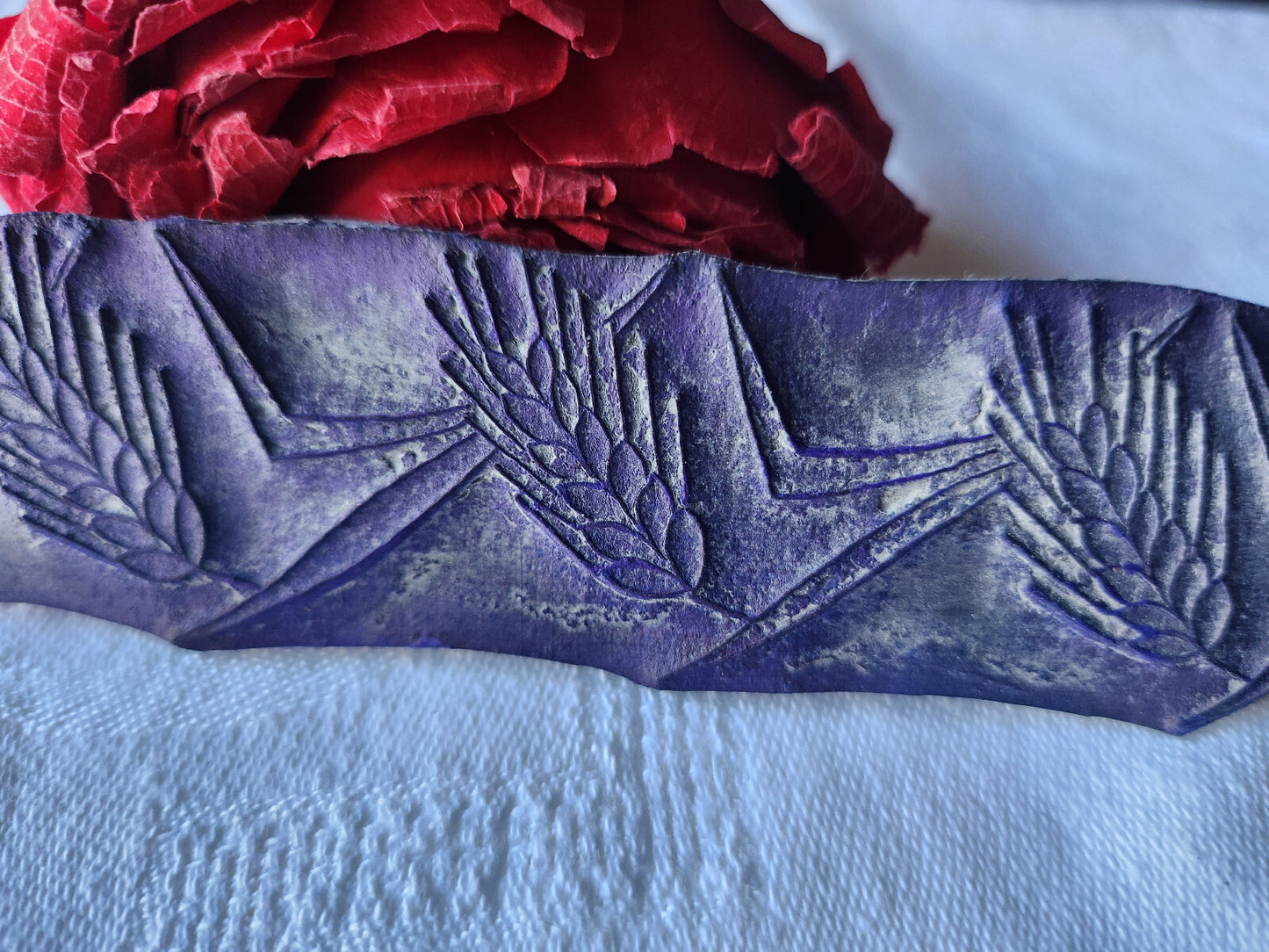 Tampon ancien sans support frise broderie collection blé épi  n°29