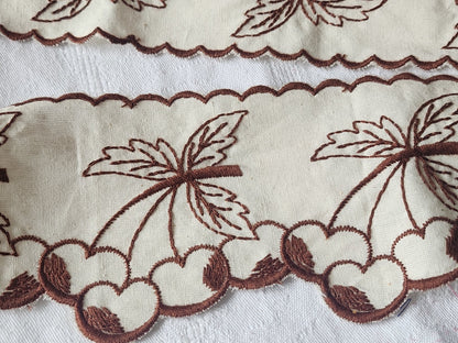 Large bordure galon vintage cuisine cerse marron 2 m 20 sur 9 cm A3