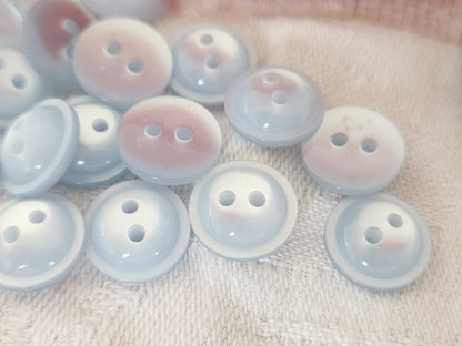 Lot 21 petits boutons vintage bleu lumineux 1,1 cm ref 5954
