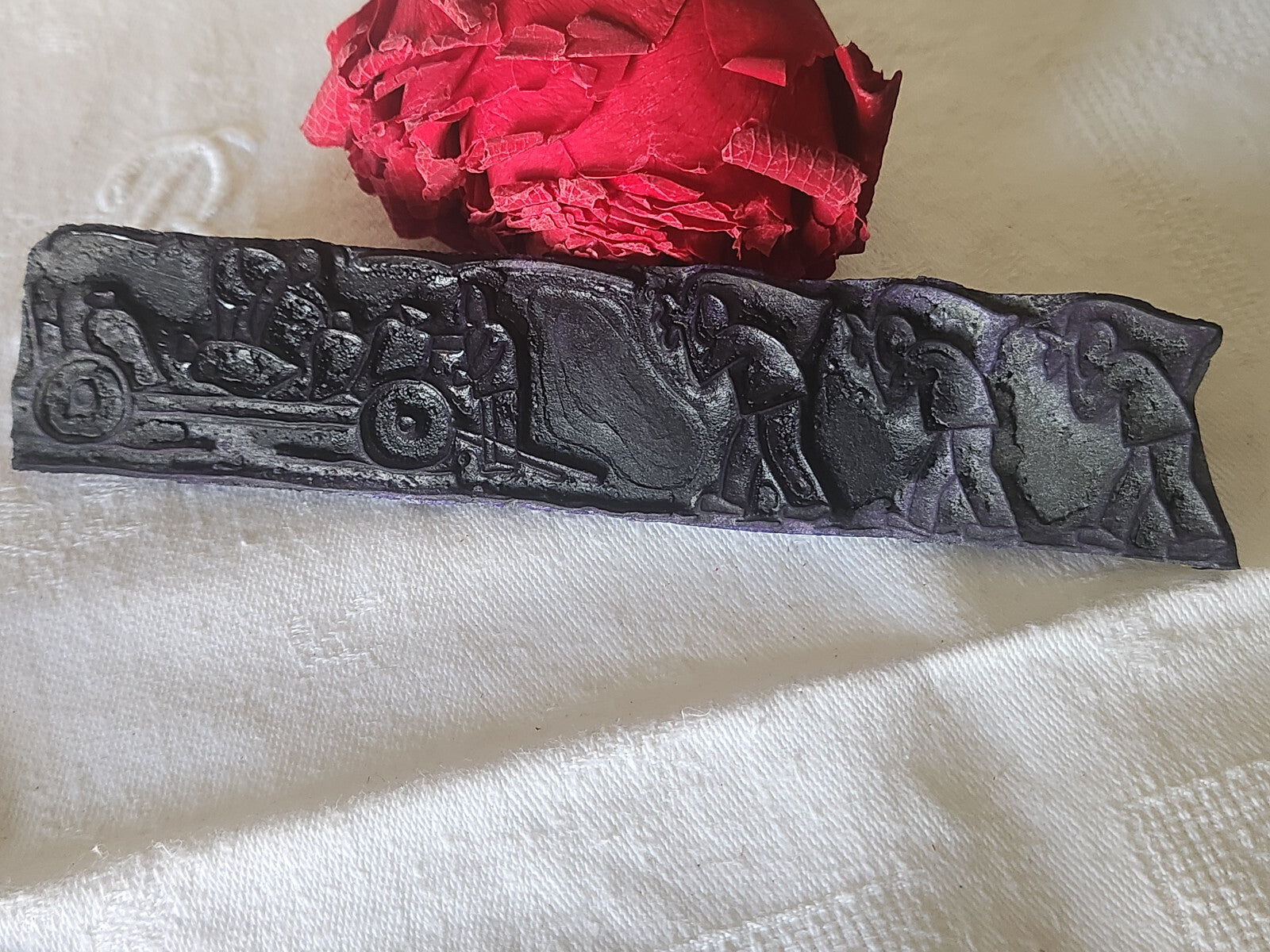 Tampon ancien sans support frise broderie collection travaux aux champs  n°22