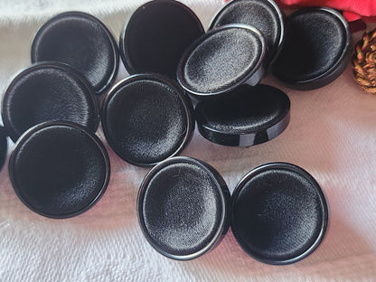 Lot 6 boutons anciens vintage passementerie noir pied 2 cm ref 2330