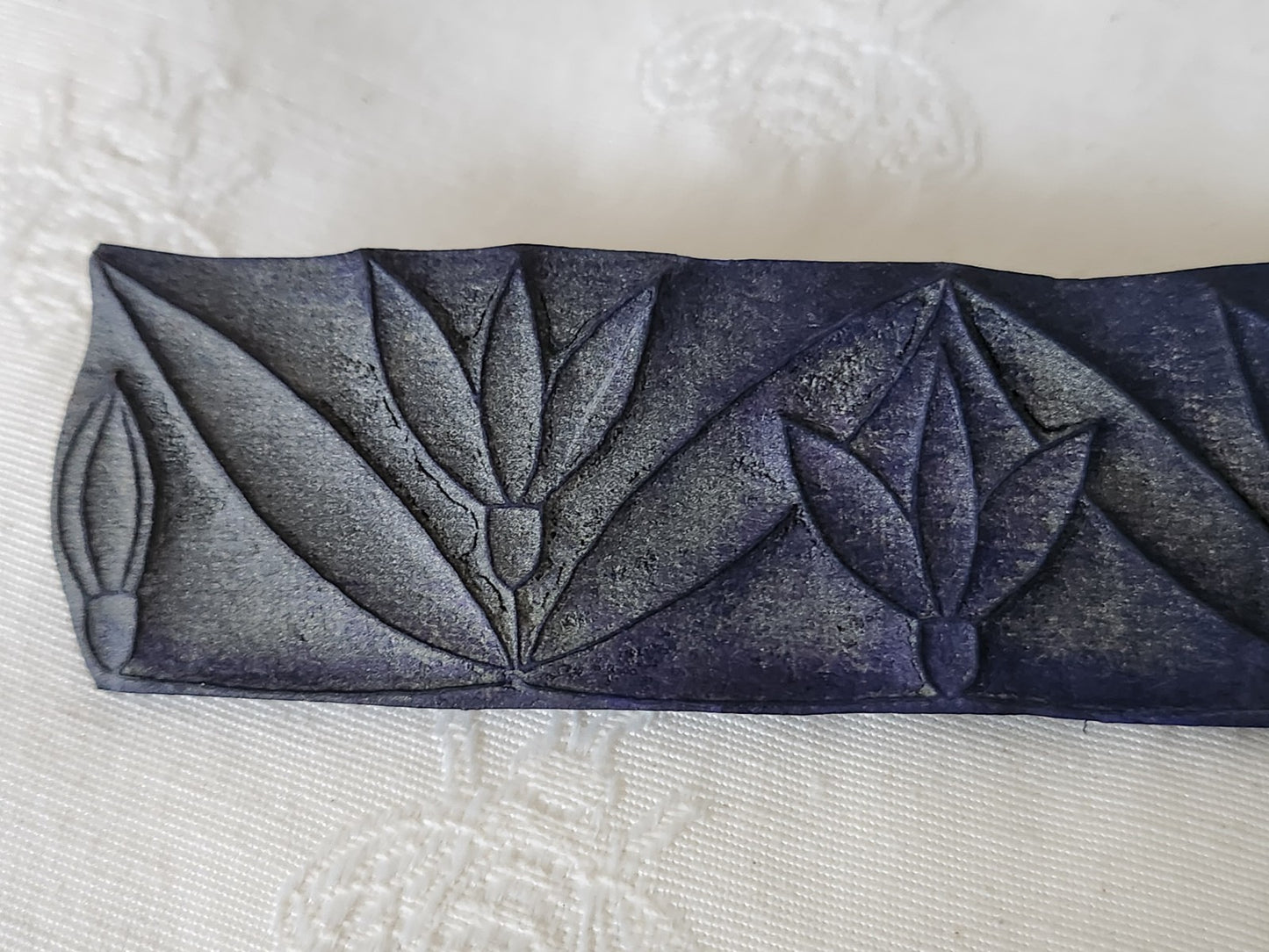 Tampon ancien frise idéale broderie frise  fleur 14,9 cm  n°88