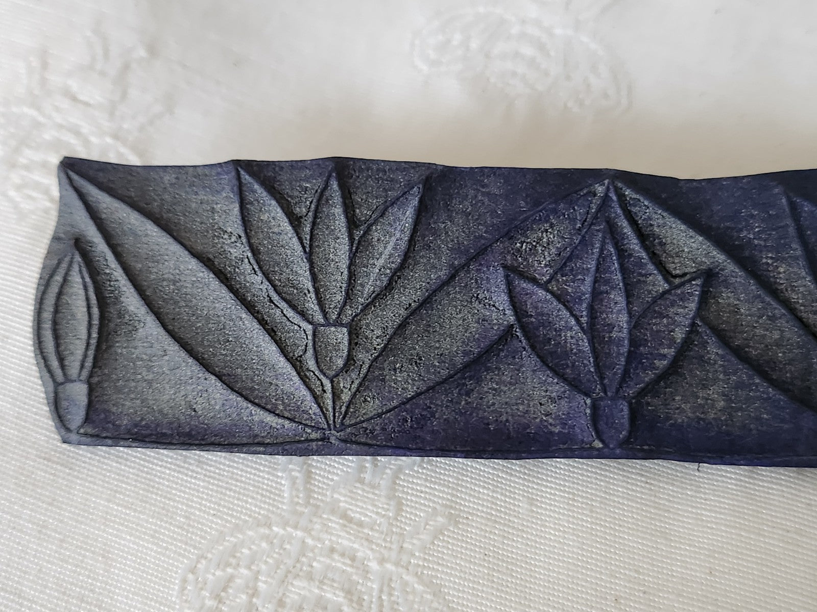 Tampon ancien frise idéale broderie frise  fleur 14,9 cm  n°88
