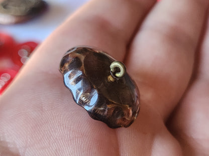 Collection  bouton vintage effet strass pied marron 1,8 sur 2,4 cm D17C