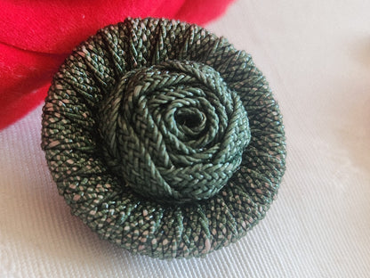 Collection gros  bouton vintage passementerie vert raphia 3 cm ou 30 mm G3T