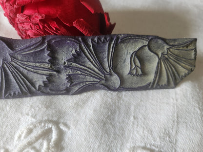 Tampon ancien sans support frise broderie collection bleuet fleur   n°34-2