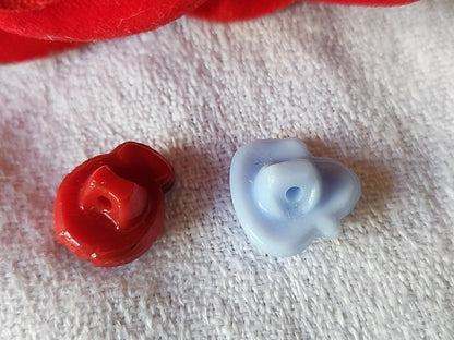 Duo boutons anciens en verre canard coccinelle au max 1,3 et 1,4 cm G19A
