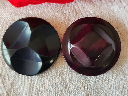 Duo gros boutons anciens en corozo collection 3 cm 30 mm bleu violet G18H