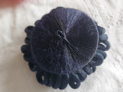 Haute couture gros bouton ancien passementerie bleu 4,4 cm ref 2674