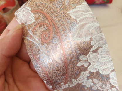 Large galon ruban vintage motif relief 6,6 cm 4 métres 20 superbe B9