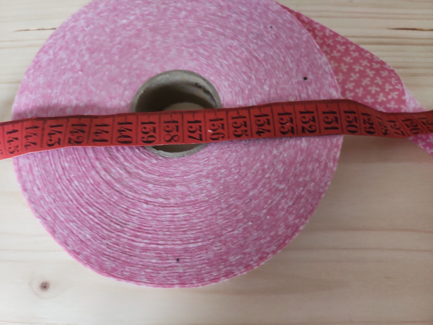Rouleau biais vintage coton rose shabby largeur de 4 cm  B4