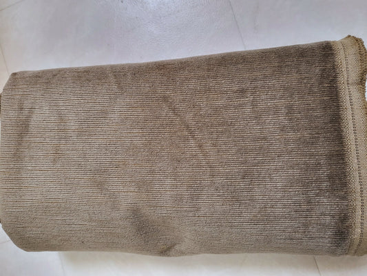 Grand coupon  tissu vintage velours fine trame marron 2 mètres 30 sur 1 m 45 B3