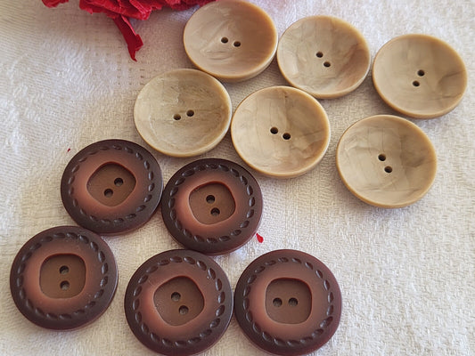 lot 11 boutons vintage rmarron 2  series diamètre 2,2  cm ref 3362