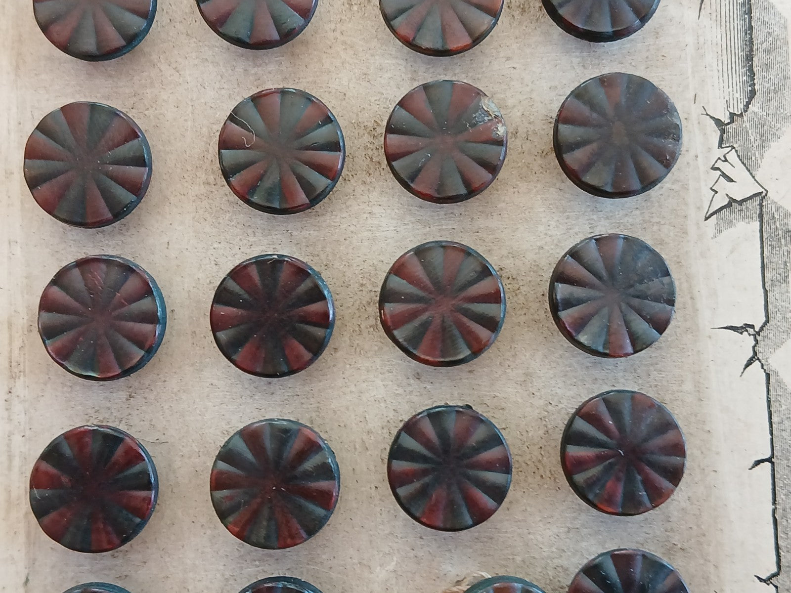Collection lot 24 boutons anciens pieds  1,1 cm ou 11 mm vers 1900