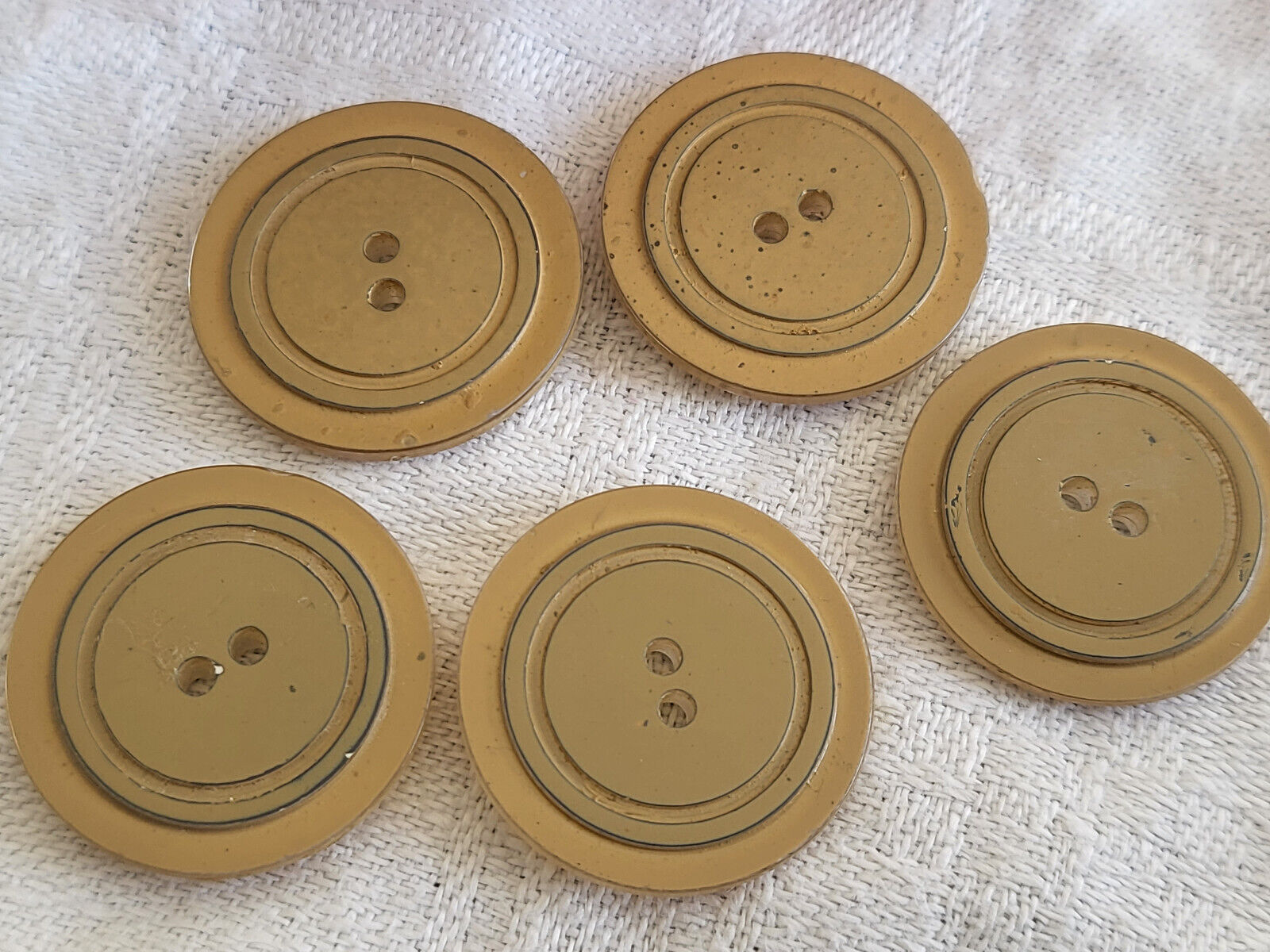 Lot 5 boutons miroir en plastique anciens vintage 2,1 cm ref  156