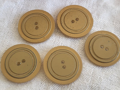 Lot 5 boutons miroir en plastique anciens vintage 2,1 cm ref  156