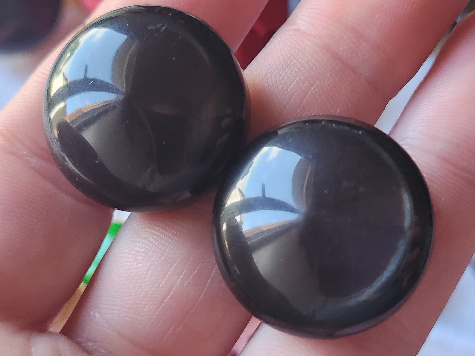 Trio boutons vintage marron reflet nacré marron 3 cm et 2,7 cm ref 2452