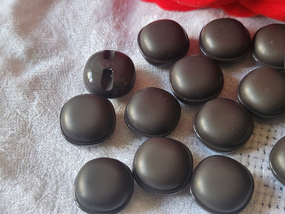 Lot 12 boutons vintage marron mat volume  pied 1,6 cm  ref 5674