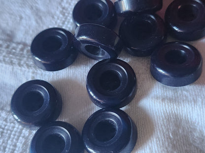 Lot 12  boutons vintage bleu épais 1,7 cm à trous ref 2748