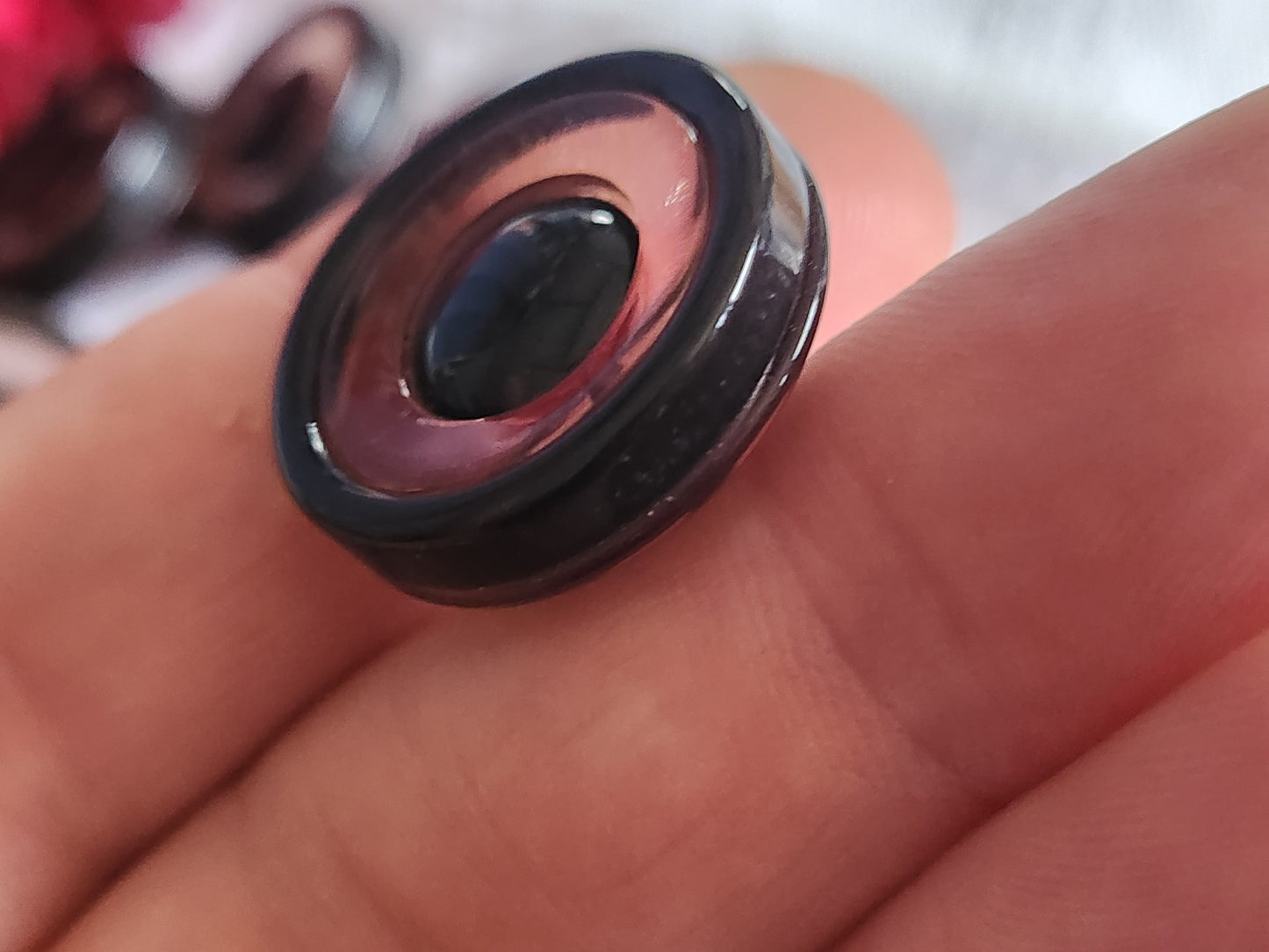 Lot 6 jolis boutons vintage marron transparent pied 2,2 cm ref 1119