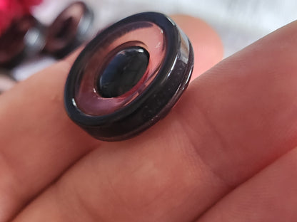 Lot 6 jolis boutons vintage marron transparent pied 2,2 cm ref 1119