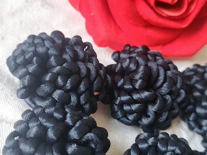 Haute couture lot 6 gros bouton ancien bleu passementerie 3,3 cm ref  3932
