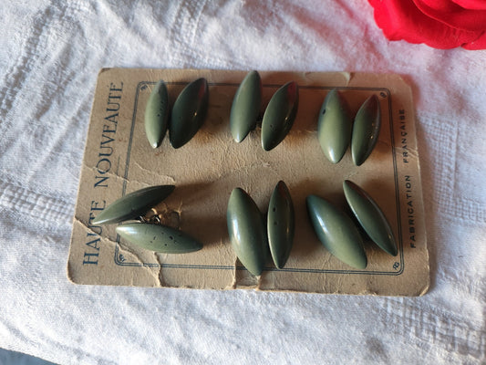 Plaque de boutons manchette vert kaki metal tel que ou à separer