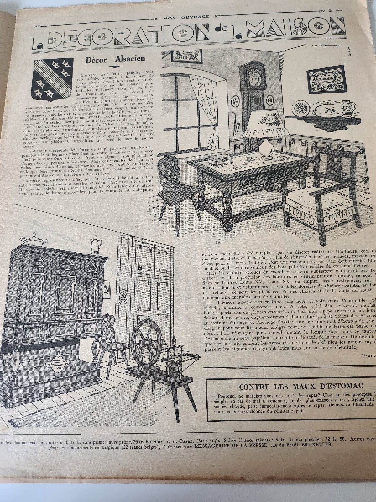 Mon ouvrage 1938 n°372 cartonnier decor Alsacien burmous  dentelle