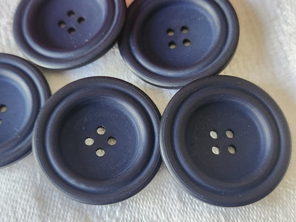 Lot 5 gros boutons vintage bleu 2,8 cm trous ref 3755
