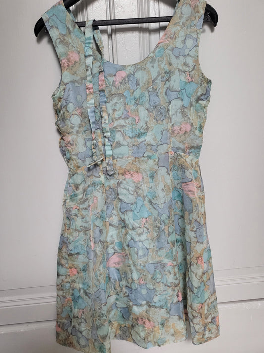 Pur vintage robe légère ton bleu rose été petite taille 36 ? ref portant
