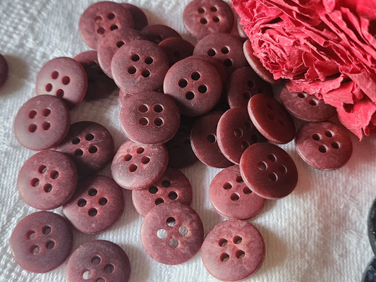 Lot 29 boutons vintage marron rosé marbrure  1,3 cm ref 1640